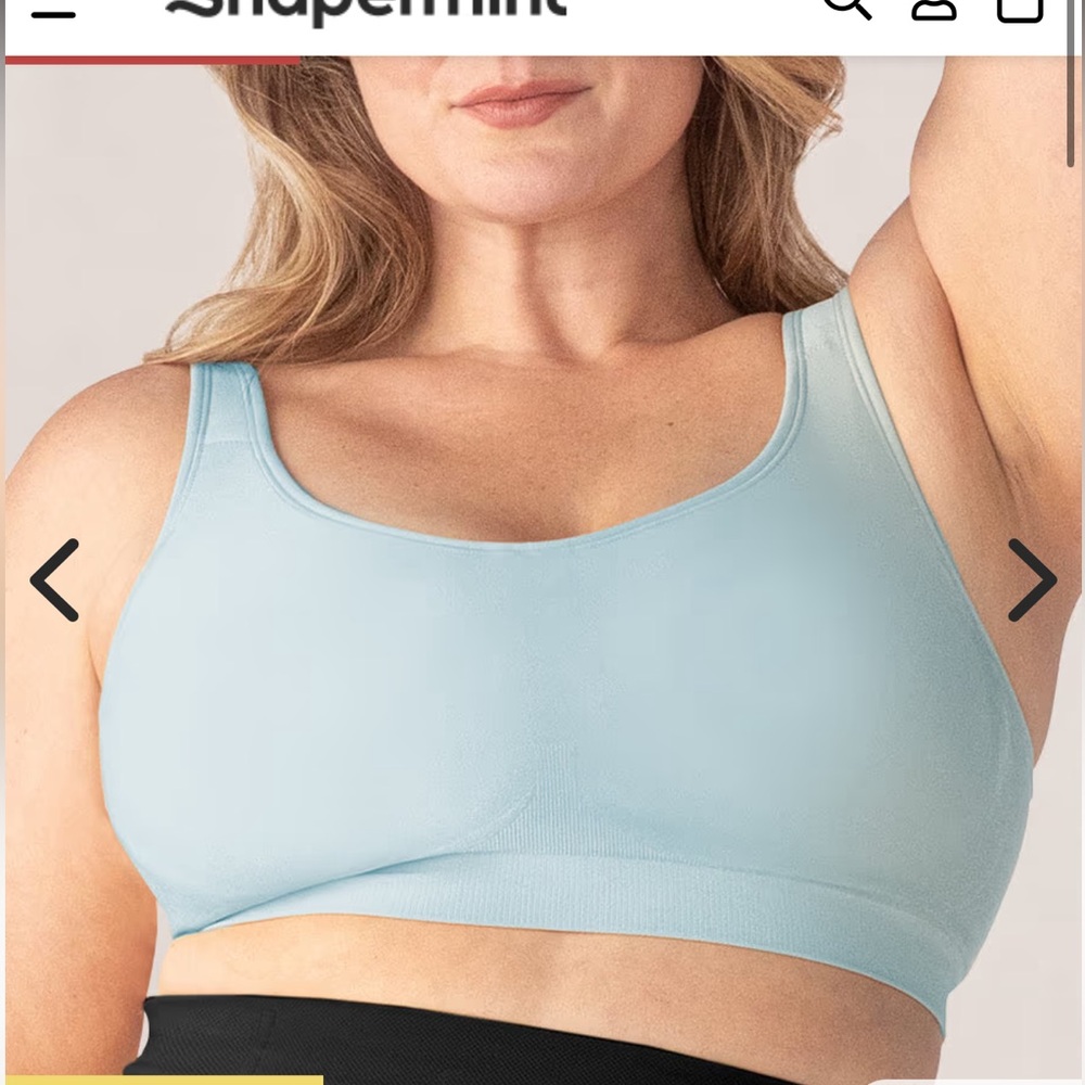 Shapermint Everyday Comfort Straps Wireless Shaping Bra Light Blue